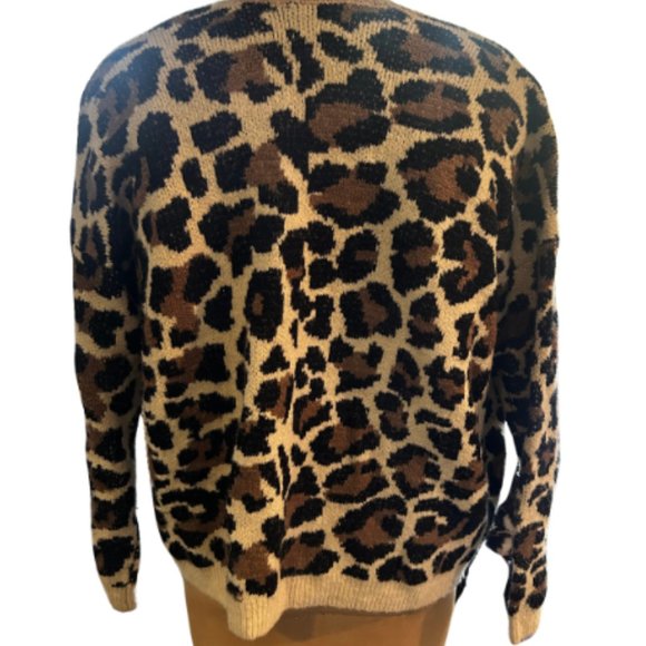 Anthropologie Open Knit Leopard Cardigan - Picture 6 of 7